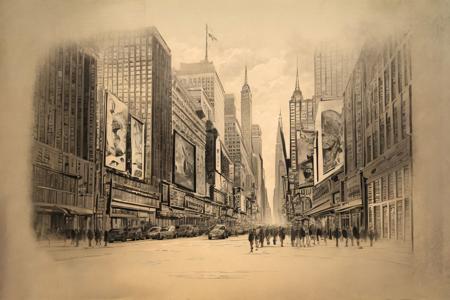 a portrait drawing of new york <lora:Concept Art v1-000008:1>