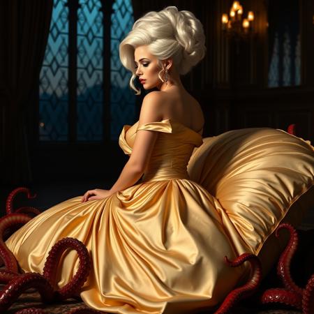 Sexy, sultry, (Female, 1girl):1.3, (satin highly detailed georgian gown):1.3, (Huge breasts, big boobs, Large breasts), (firm Round perky breasts:1.2), (posturecollar):1.25, (, slim waist:1.35). Hair in large updo. kneeling at giant slime pillow, surrounded by tentaclesm lifted skirt
Rembrandt Lighting Style, great lighting. At twilight, in victorian mansion sideview
Ultra realistic, 8k, uhd, best quality, best resolution, lifelike, white wig, ent over, on all fours, 
large breasts, big boobs, huge tits, georgian gown,