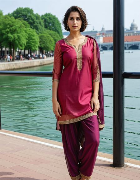 RAW full body analogue photo of a beautiful 25 years old woman, clear focus, high resolution image, Hannula, <lora:Hannula-000009:0.8> ,RAW full body analogue photo of a beautiful 25 years old , high resolution image, Wearing traditional Indian clothes ((Salwar Kameez)), Natural hair, low light, soft natural light, Rembrandt style light, Hasselblad DLSR camera, 200mm Zeiss lens, f/2.8, Camerera view low-angle shot ,Sexy pose, erotic pose, exhibitionism ,Waterfront promenade, (short-hitop-fade-haircut:1.3),,low light, soft natural light, Rembrandt style light, Hasselblad DLSR camera, 200mm Zeiss lens, f/2.8, ,Sexy pose, erotic pose, exhibitionism, ,A bustling city street with cafes and boutiques