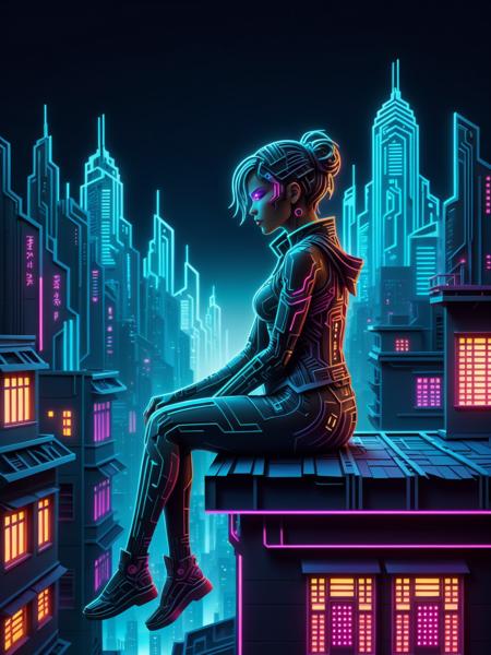 Neon Cyberpunk Papercut [FL/IL/XL] SDXL Style 1