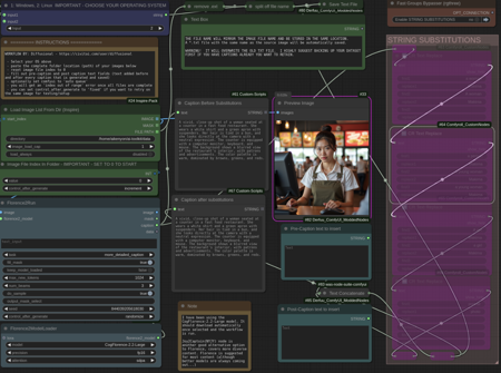 Automatic Captioning Workflow - FLUX/Stable Diffusion 3.5 - ComfyUI v1.1