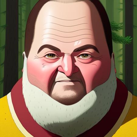 (shkya), portrait a forester, in the style of studio ghibli & wes anderson collaboration, digital painting, high detail, perfect face, intricate details, highly detailed, by greg rutkowski,