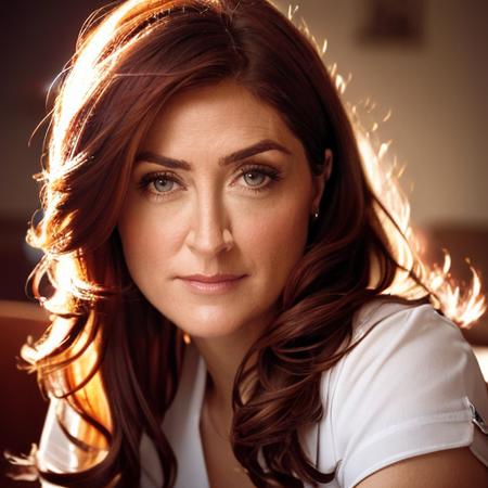 portrait of sashaalexander , looking at viewer, 1girl,  cinematic,  foreshortening,  red hair, solo, depth_of_field, realistic,  photorealistic, (ultra-detailed:1.2),  detailed light, HDR, <lora:SashaAlexander:1>