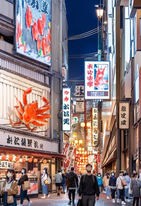 大阪道頓堀にある有名な「かに」料理店 kanidouraku SDXL SDXL_V1