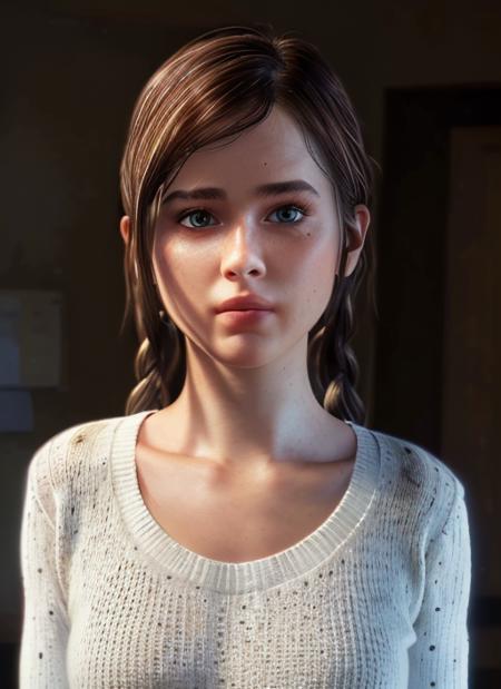 (8k, best quality, masterpiece:1.2), (realistic, photorealistic, photo-realistic:1.37), ultra-detailed, beautiful detailed eyes, beautiful detailed nose, (((balanced eyes))), ((upper body 1:2)),((big breasts)), (((sweater))), natural skin texture, 24mm, 4k textures, soft cinematic light, adobe lightroom, photolab, hdr, intricate, elegant, highly detailed, sharp focus, ((((cinematic look)))), soothing tones, insane details, intricate details, hyperdetailed, low contrast, soft cinematic light, dim colors, exposure blend, hdr, faded, slate atmosphere,  <lora:Ellie_V1:0.8> , (((white sweater))), long sleeves, long braid