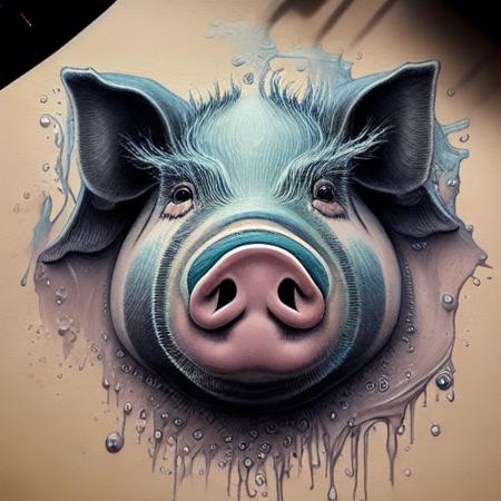 (art by SLPASHTER_3-7000:1.1), ((best quality)), ((masterpiece)), ((realistic)), portrait of  a( pig:1.1), by james jean, by ross tran, ultra detailed, character design, concept art, trending on artstation, absurdres, HDR,