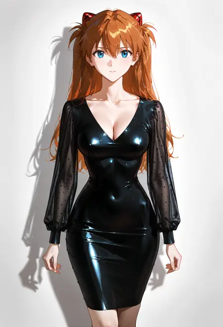 Sheer Sleeve Latex Dress