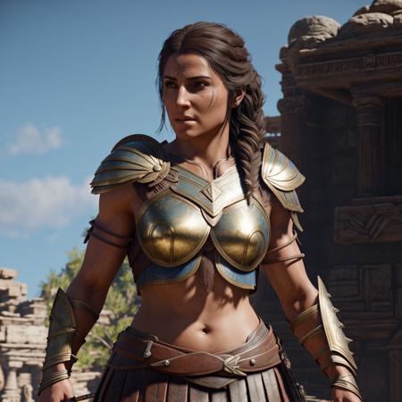 <lora:kassandra-08-locon:0.3>,[ warrior woman with athletic body],[spartan],kassandra from Assassin's Creed Odyssey,[armour],[acient greek],4k,sharp image,detailed