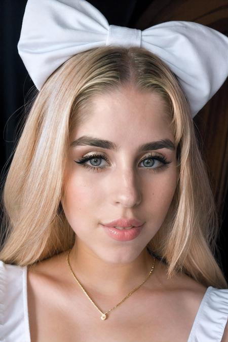 RAW Photo, portrait, heidypino, blonde, high detailed skin, sailor moon cosplay,  <lora:heidypino:1>  <lora:epi_noiseoffset2:1>