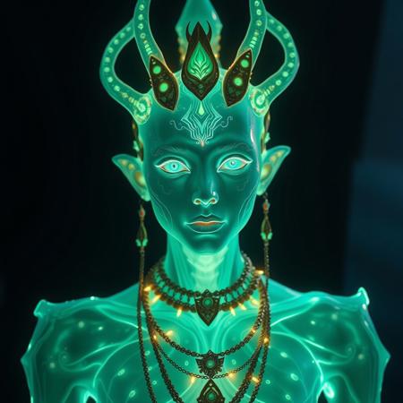 Masterpiece, a bioluminescence translucent kyawthuite/humanoid, 32k, 16k, 8k, cinematic art,