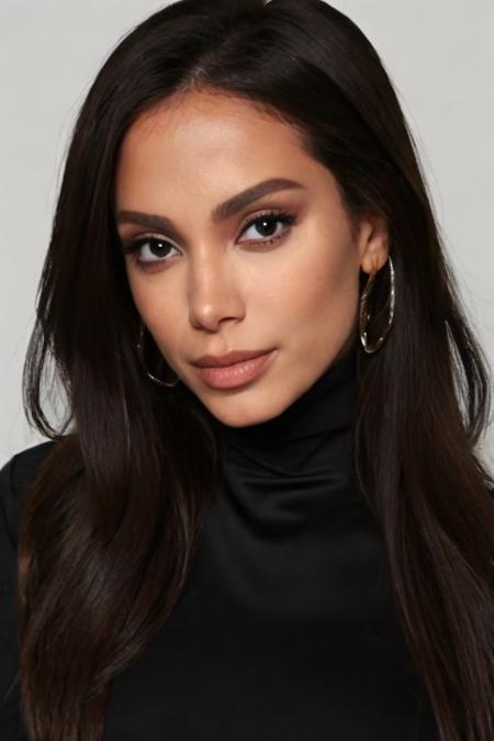 Photo of l4r1554n1t4 woman, black turtleneck blouse, sexy