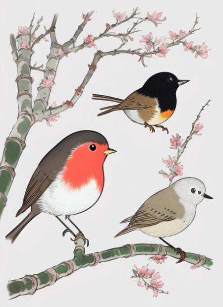 robin, bird, kaguya <lora:kaguya-000002:1>