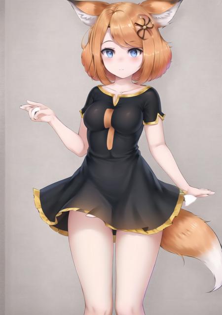 (highres, best quality:1.2), 1girl, <lora:Pleroma-tanLORA:0.9>, (Pleroma-tan:1.2), black dress, fox girl, fox tail, orange hair, medium hair, naked, solo, full body, (nsfw)