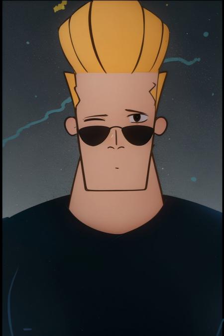 johnny bravo, 1boy, sunglasses, black shirt <lora:johnny_bravo_v1-000012:1>