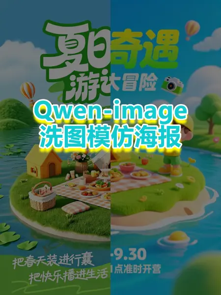 Qwen-image Wash the picture and imitate the poster