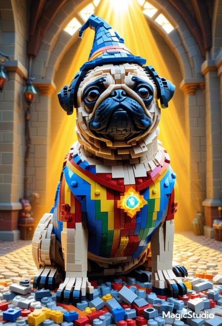 amazing magical lego brick pug wizard, lego castle, sun rays,
LEGO,
8k, score_9, score_8_up, score_7_up,
masterpiece,realistic,ultra detailed, vibrant colors,photo-realistic,