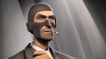 masterpiece, absurdres, tf2mercs, (tf2spy:1.1), red, solo, cigarette, smoking, 1boy, male focus, <lora:tf2mercs:0.9>