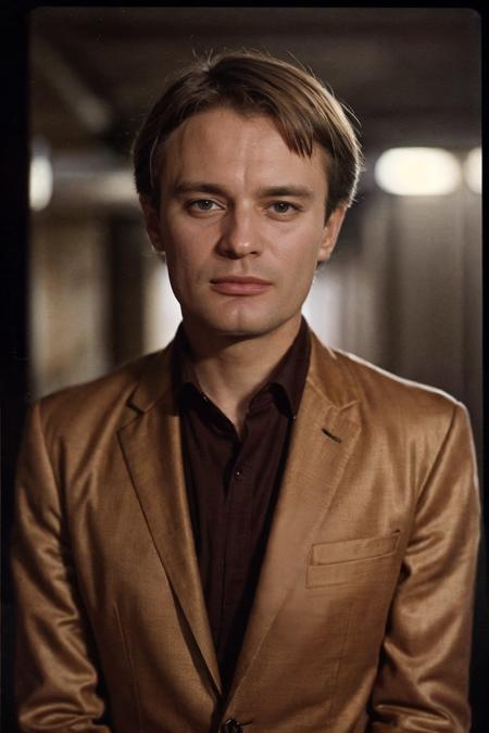 analog film photo solo, tstyle, realistic, ((vintage photo)), (((man:1.5), (male:1.5), person, 1boy, caucasian man)), (((smug):1.2)), (((brown suit:1.3))), ((ancient ruins)), ((dynamic poses)), high detailed, (cinematic shot:1.3), PA7_Human-Likeness, (PA7_Photo:1.2), 8k, clear facial features, pastel themed colorgrade, in style of Andreas Gursky, <lora:PAseer-SD15-LCM Quick:1> <lora:picxer_real:.5> <lora:ReaLora:.2> skin <lora:TStyle_-_Photography_Style:.2> <lora:[UK]_-_David_McCallum:1> davidmccallum . faded film, desaturated, 35mm photo, grainy, vignette, vintage, Kodachrome, Lomography, stained, highly detailed, found footage