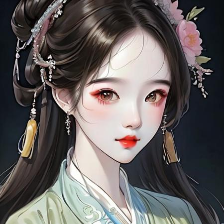 gufeng_style,1 girl,masterpiece, best quality, ultra-detailed, illustration, portrait <lora:gufeng:1>