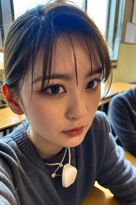 a photo of okadayui, 18 year old girl in the classroom, close up, <lora:okadayui-14:0.9>, (intricate details:0.8), (hdr, hyperdetailed:1.2), close up