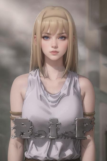 portrait, straight-on, simple background, 
masterpiece, best quality, high quality, highres, solo,moody lighting, 
ANIME_AttackOnTitan_YmirFritz_ownwaifu, www.ownwaifu.com, 
1girl, blonde hair, grey eyes, bangs, breasts, collarbone, hair over eyes, lips, long hair, medium breasts,  shaded face, 
shibari over clothes, hairband,  armlet, bare shoulders, grey dress, hair ornament, sleeveless, tank top, 
<lora:ANIME_AttackOnTitan_YmirFritz_ownwaifu-15:1> ,