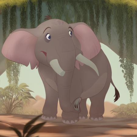 (matembo:1.2, elephant), blue eyes, light purpleish grey skin, pink ears,