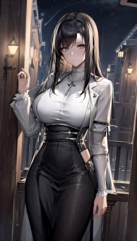 1lady,madam,(mature female),(milf),
priestess \(arknights\),black hair,Gray eye,
(night:1.58),
highres,official art,original,masterpiece,best quality,
(LARGE breasts),
face lighting,cinematic lighting,caustics,
xxxxxxxxxxxw <lora:priestess_(arknights)3 (7):0.6>