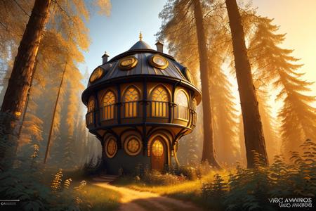 (Vector image:1.3) of (Award-winning photograph), (one hobbithouse in the middle of the forest), (Low-angle perspective), (natural lighting), (Wide-angle lens capturing scenery), hidden objects games, video game concept art, (8K Unity wallpaper), fine details, award-winning image, highly detailed, 16k, cinematic perspective, ((video game environment concept art style)), pretty colors, cinematic environment,(Flat style:1.3),Illustration,Behance