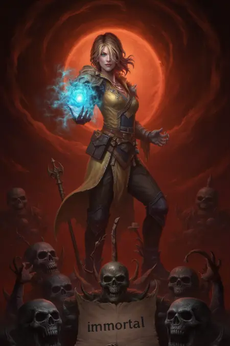 Immortal game art style FLUX