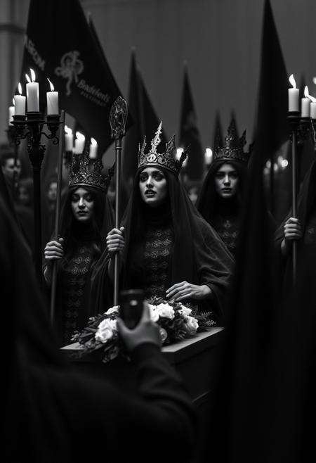The black queen chants
the funeral march