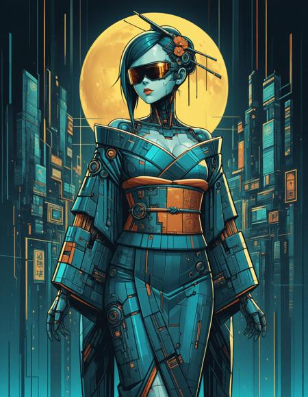 Neon Cyberpunk Cubism [FL/XL/IL] Illustrious
