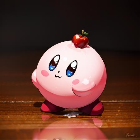 Highly detailed, High Quality, Masterpiece, Kirby, <lora:Kirby:0.9>, food, eating