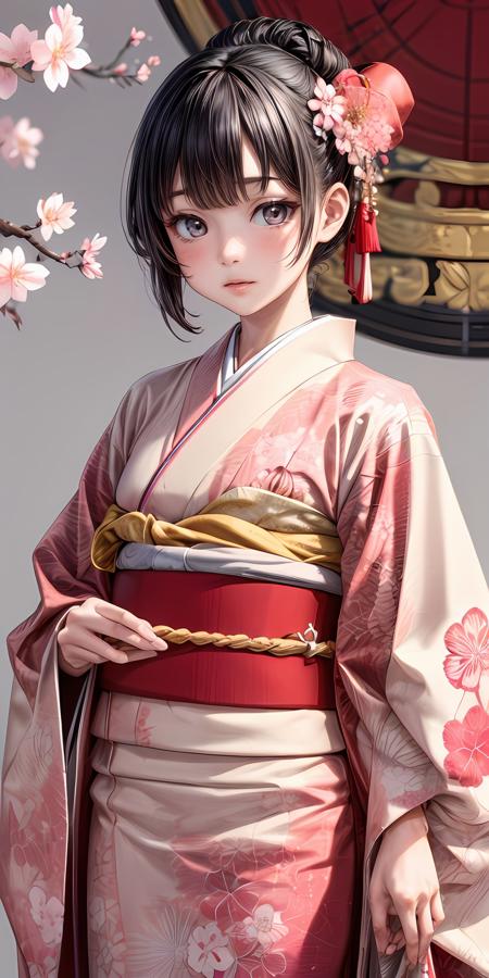 jyojifuku, furisode, kimono, hair ornament, long sleeves