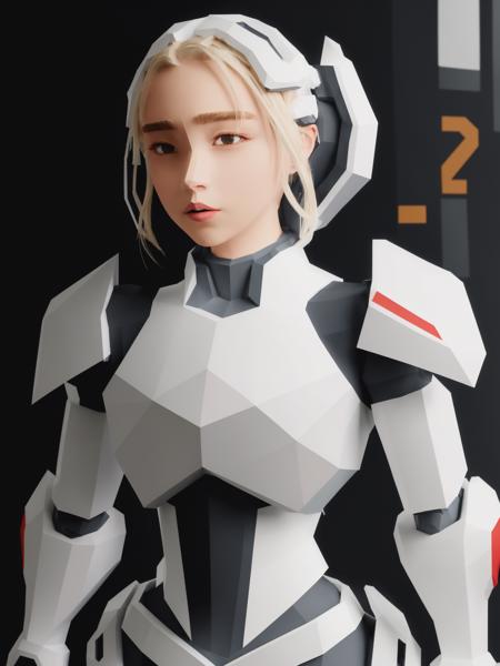 White armor robot,(highly details:1.5),unreal engine,1girl,solo,pov,looking at viewer,  on the side, digital camera, highly detailed,8k, portrait, beautiful very lighting, volumetric focus, top realistic hyper artstation, on trending winning, award intricate, and detailed insanely 4k, lighting, volumetric style, art-pop-k 2 art, concept detailed-highly very style, anime bemused <lora:lowpoly:1.4>