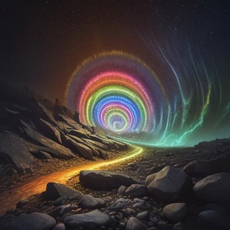 Fractal, rainbow swirl, Provia, Drab "Whispers of ancient wisdom resonate through time, guiding us on the path of self-discovery and enlightenment.", Kodachrome, Glow In The Dark, Knightcore, Digital Art, Stonepunk, high quality, absurdres, masterpiece  <lora:add_detail:1>