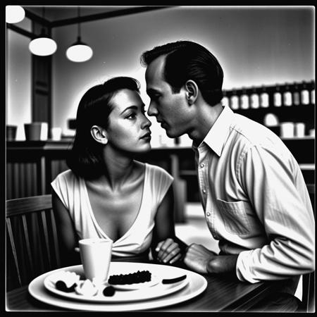 kata_bd vintage monochrome Photograph of a couple in a bistro overlit <lora:knives_and_time:1>  <lora:pytorch_lora_weights:1>