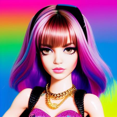 l4lisa as "Bratz doll", by Lisa Frank, cyberpunk