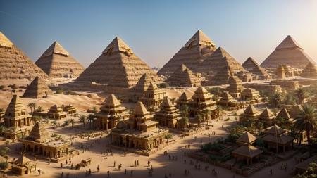 <lora:XSArchi_127:0.3> a photograph of fantasy egyptian tribal cities, ((pharaoh, villages, family:1.3)), (stone, ethnic engraving), neanderthal and homo sapiens war, pyramid, market, donkey, majestic apartment, tree house, golden cities, wonderful cinematic, futuristic, scifi, magical, <lora:djzMarketplaceV21:0.2> marketplace style, crowd, people, standing, building, pottery, garden, ((perfect quality)), <lora:add_detail:1>