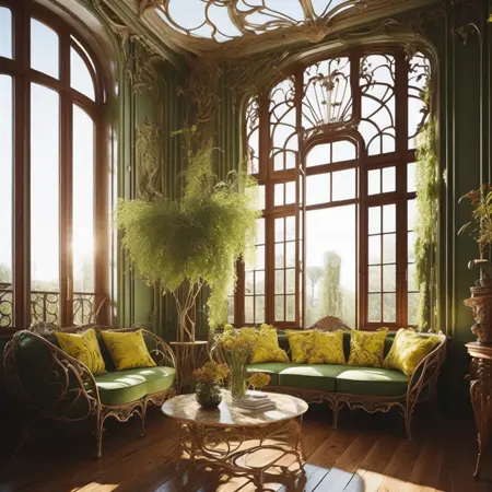 Art nouveau style interior design