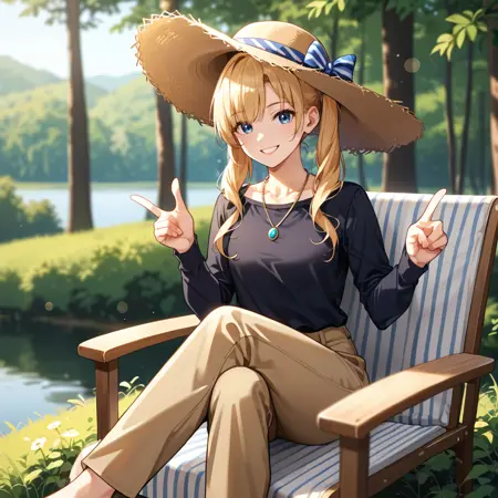 Sitting, finger gun