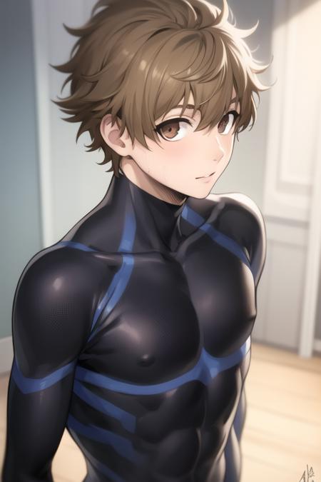 naruhaya_asahi brown hair bodysuit