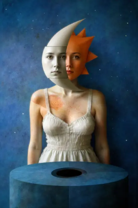 Luna creciente: Mariana Palova Fantasy Surrealism Digital Painting Style