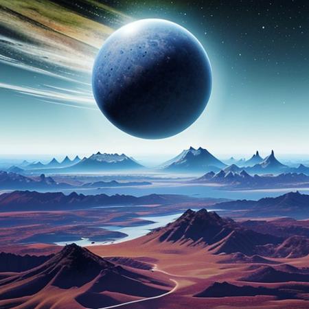 random alien planet, beautiful scenery, high quality