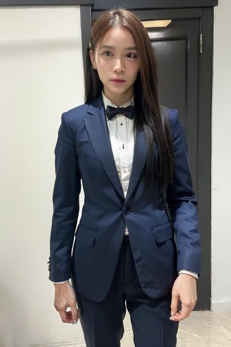 (masterpiece),best quality,perfect face,ray tracing,1girl,formal suit,hook,<lora:hookbnk48:1>,