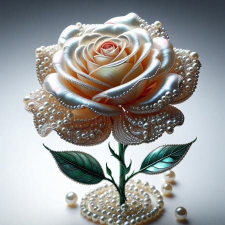 lazympos, depth of field, hyperrealistic, masterpiece, Intricate Design, Pearlum,
an ice rose made of pearls, red rose