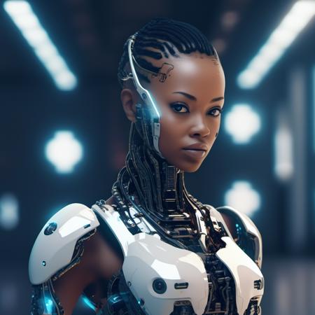 a cyborg woman from the year 2234 AD, the perfect ai evolution if humankind, sleek, contemporary, futuristic, expressive, close up portrait, cinematic photography, cinematic lighting, dramatic shadows, directional lighting, creative light reflections, moody aesthetic,