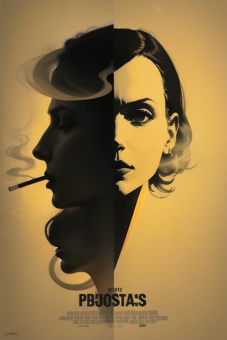 ((masterpiece)), best quality
MinimalistPoster, girl in 1man face silhouette,Multiple exposure, smoking, english text,yellow theme,