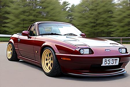 na_miata-2000, realistic, 3d,car, driving, ground vehicle, letterboxed, motor vehicle, on vehicle, seat, seatbelt, steering wheel, tire, vehicle focus, wheel, racecar, racetrack