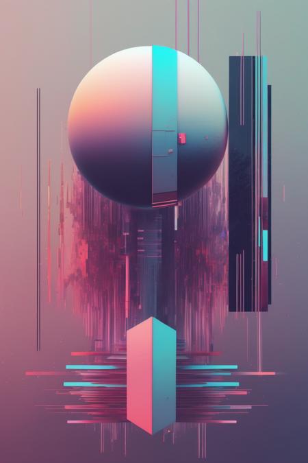 <lora:Beeple (Mike Winkelmann) Style:1>Beeple (Mike Winkelmann) Style - Designers Republic album cover, futuristic cyber tech graphic design, flat design with 3d glitch accents, abstract glitchy minimalst aesthetic, minimal palette, neutrals with one bold accent color