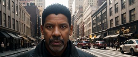 denzel  <lora:denzel :1>,  new york, western, realistic skin, cinematic color grading, intricate details, low dof, film grain, film still, movie still, standing in the street